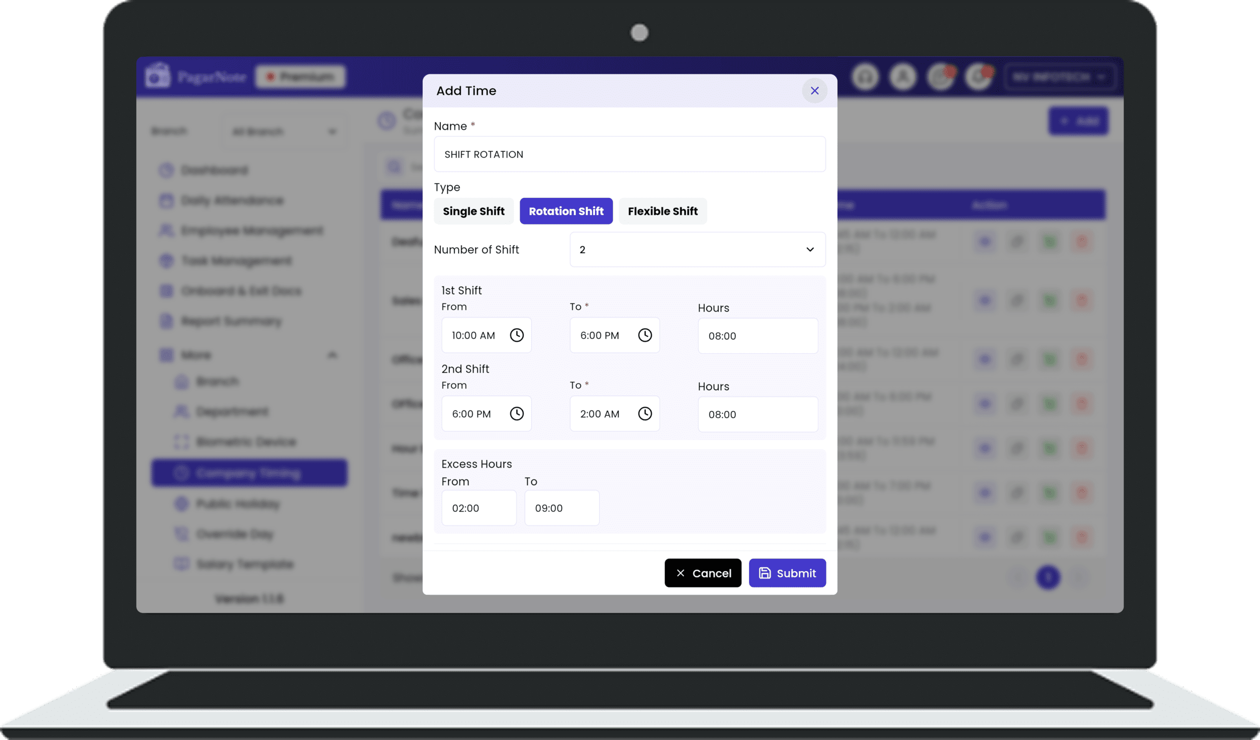 Timing & Shift Management 